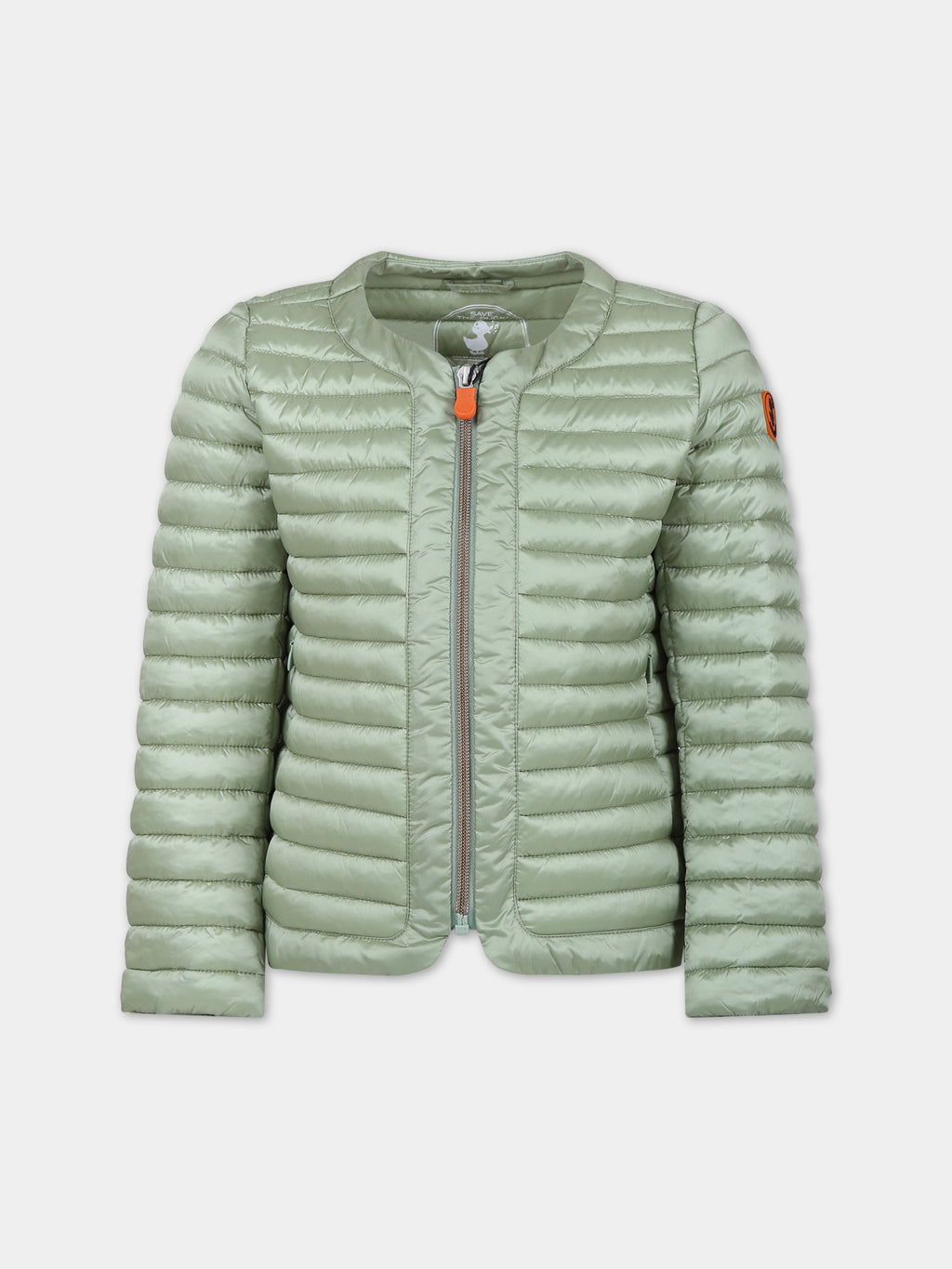 Green Vela down jacket for girl with iconic logo